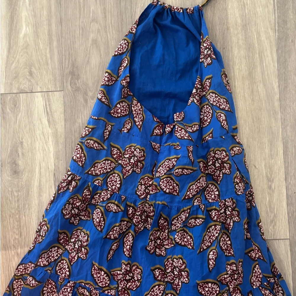 NWT Alexis Joyette Halter Blue and Brown Floral Maxi Dress - Picture 9 of 10